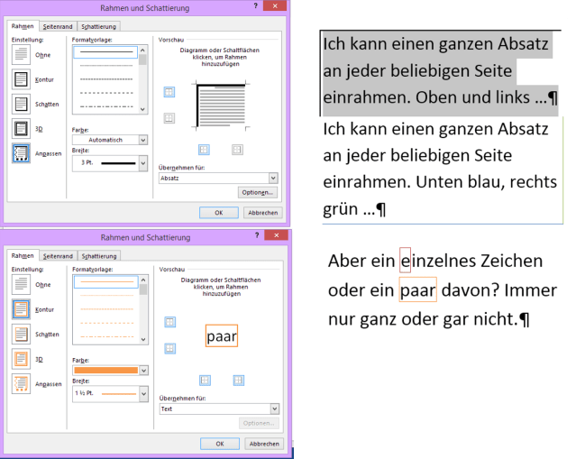 #Rahmen um #Text in #Word