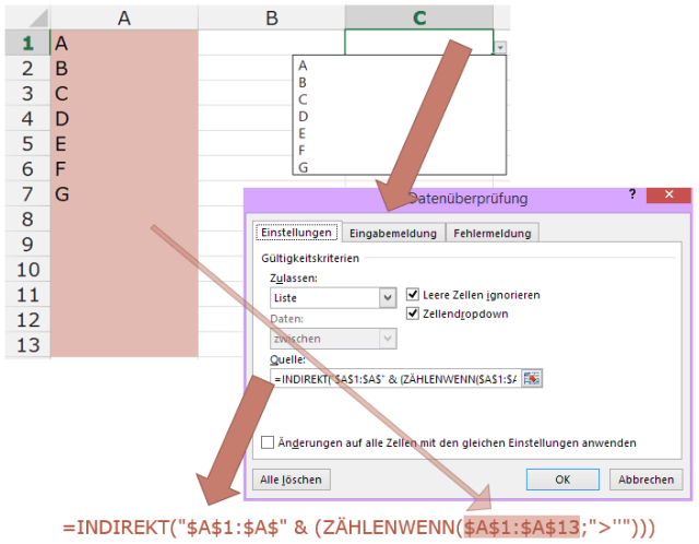 die #Länge der #Liste mit #gültigen #Daten ist #variabel