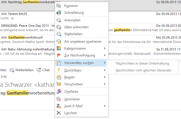 #Verwandte #mails in #Outlook