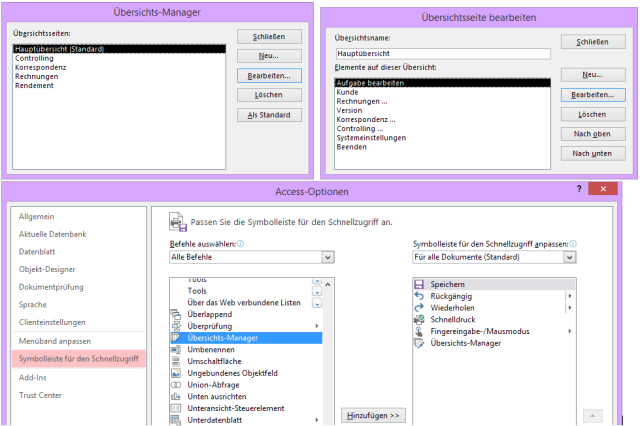 Tipp Access Übersichtsmanager