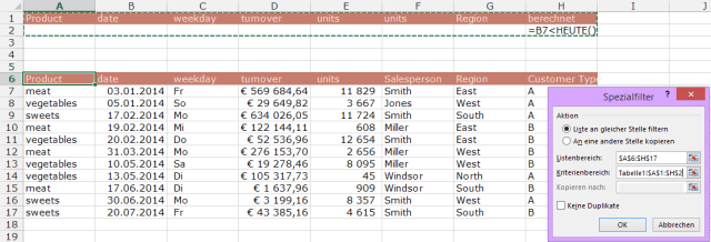 Tipp Excel Filter Erweitert Formelkriterium