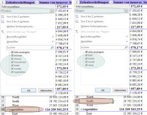 Tipp Excel Pivot Filter