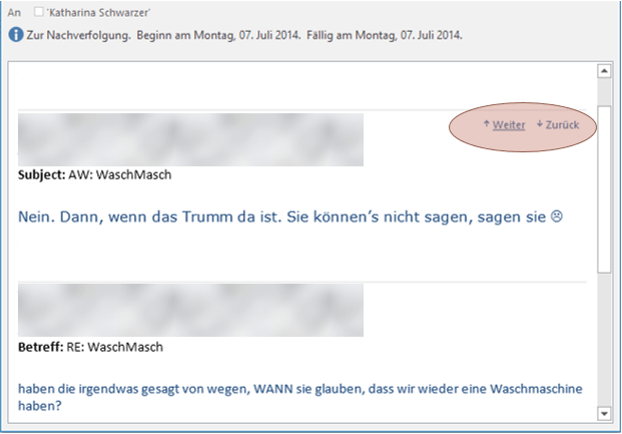 Tipp Outlook Mailverlauf Buttons