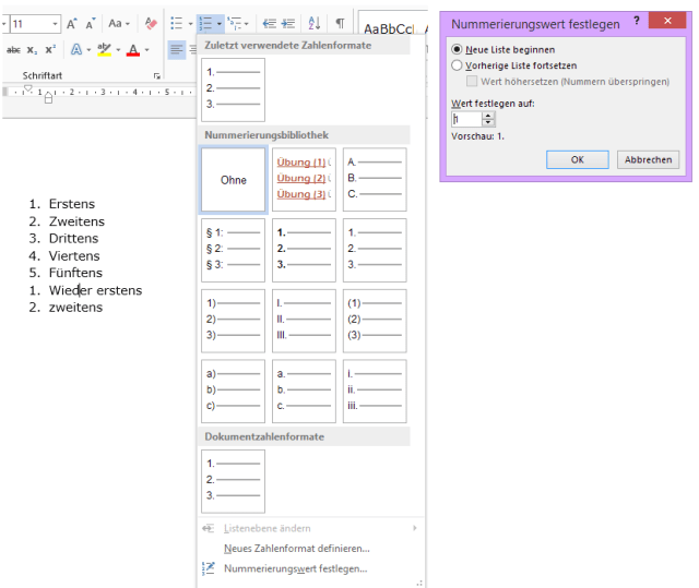 Tipp Word Nummerierung