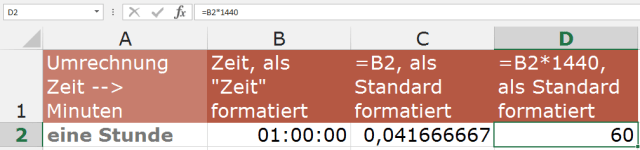 Tipp Excel Zeit in Minuten