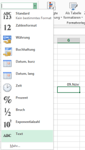 Tipp Excel Textformat
