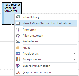 Tipp Outlook E-Mail an Teilnehmer