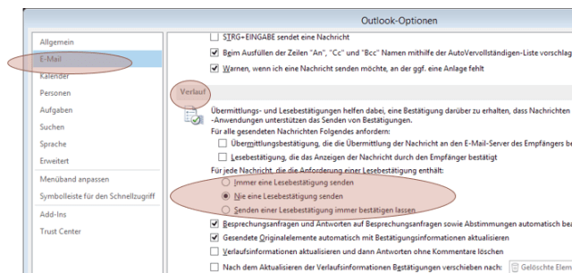 Tipp Outlook Lesebestätigung