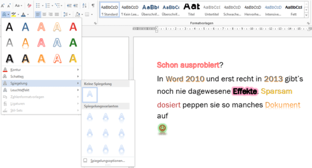 Tipp Word Texteffekte