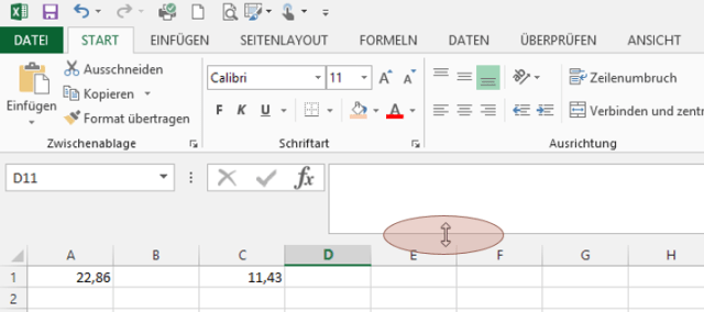 Tipp Excel Bearbeitungsleiste