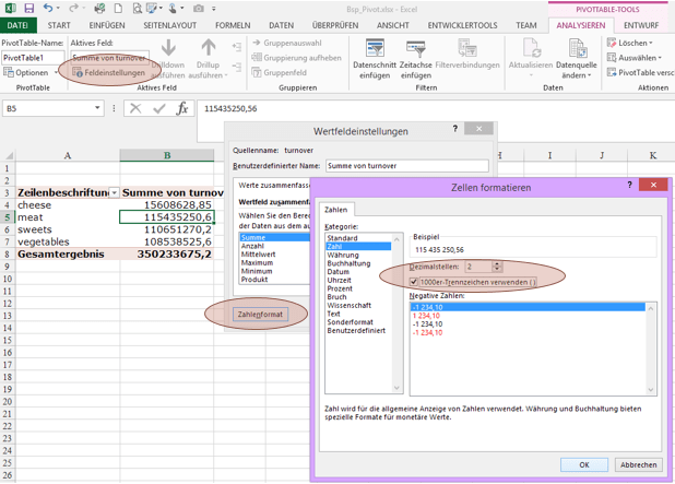 Tipp Excel Pivot Wertfeldeinstellungen Zahlenformat