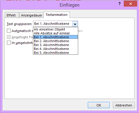 Tipp PowerPoint Animation Textanimation