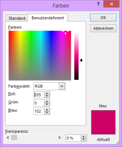 Tipp RGB Farbauswahl
