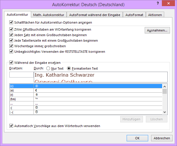 Tipp Word Autokorrektur formatiert