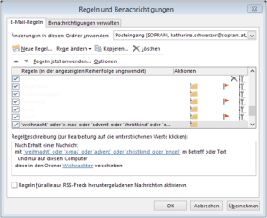 Tipp Outlook Weihnachten Regel7