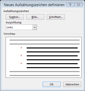 Tipp Word Aufzählungszeichen definieren 1