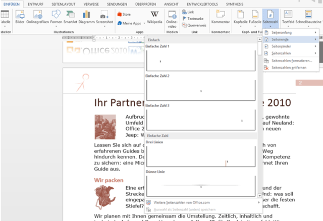 Tipp Word Seitenzahlen
