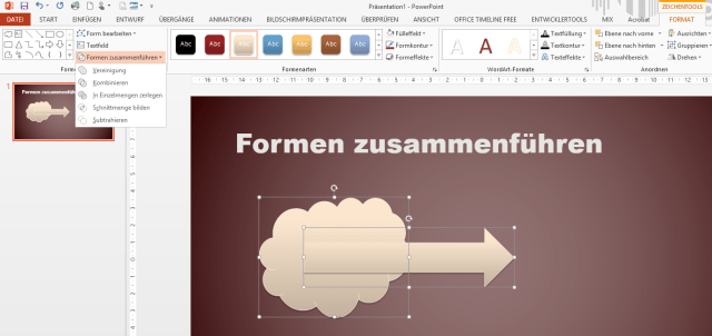 Tipp PowerPoint Formen zusammenführen 2