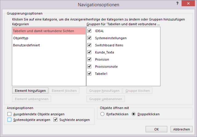 ATipp Navigationsoptionendialog