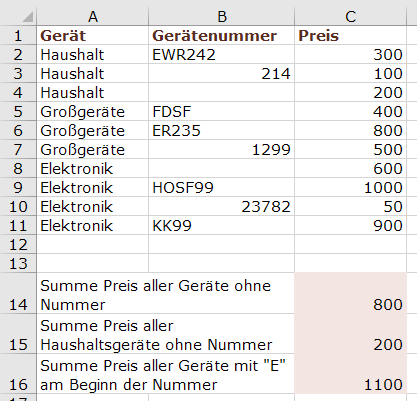 XTipp Summenprodukt Wahrheit