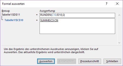 XTipp Formel auswerten Einzelschritt