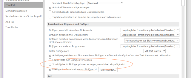 WTipp Schaltfläche für Einfügen